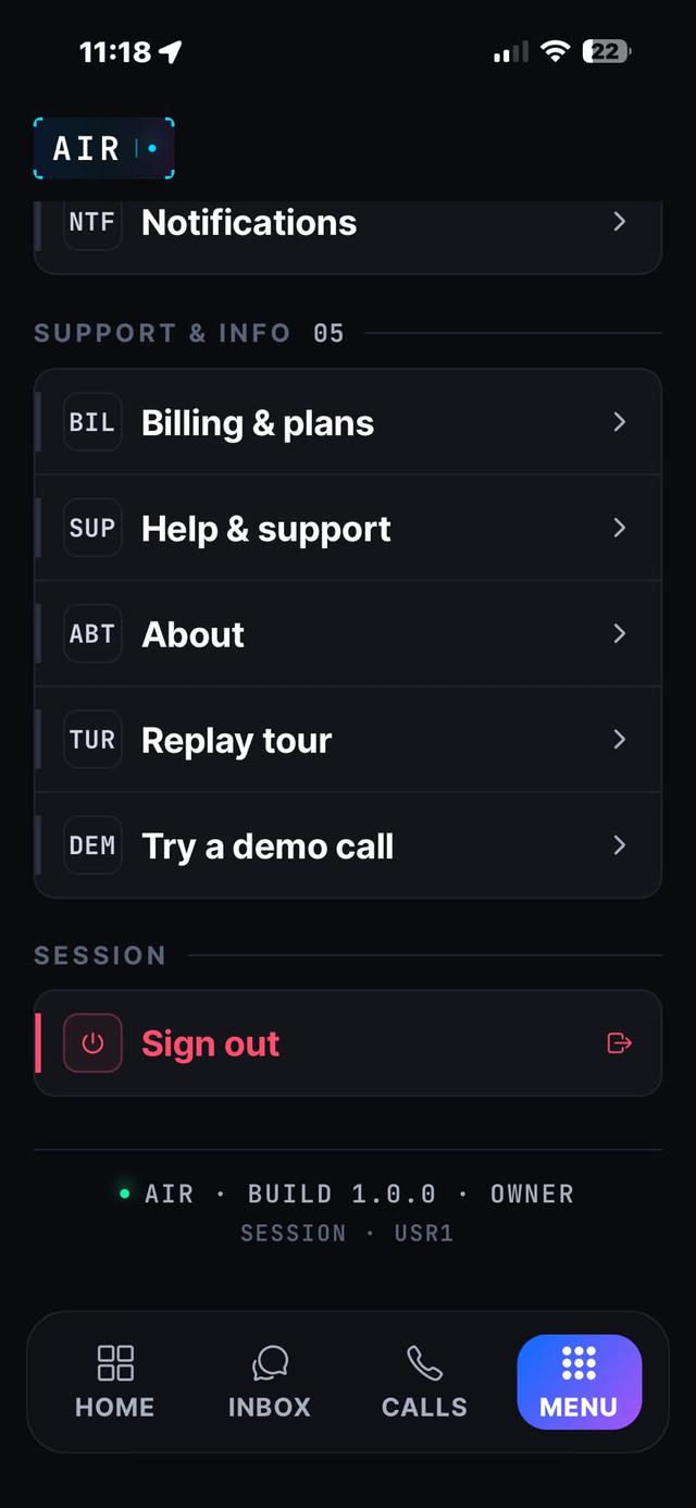 Account at Session