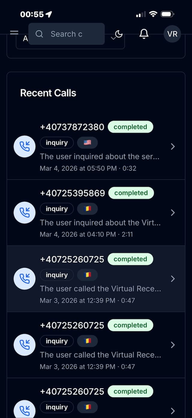Recent Calls